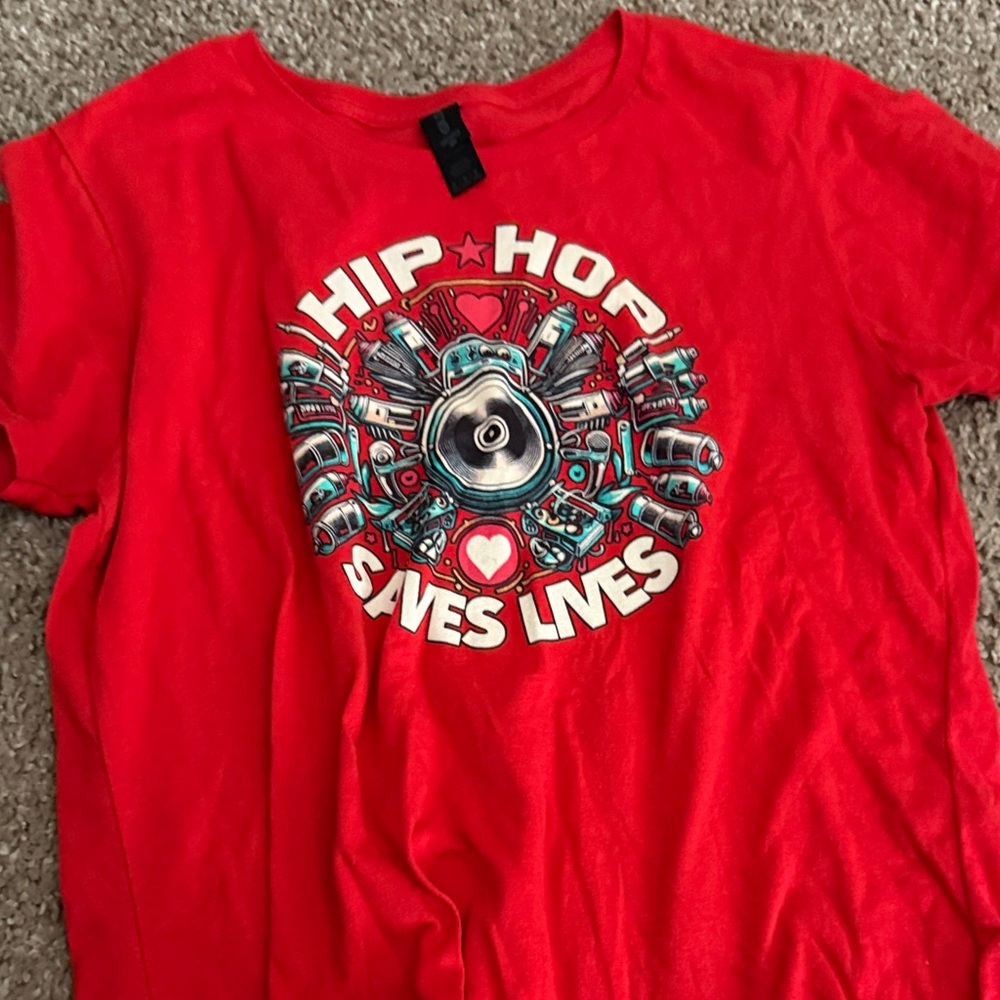 Red Hip Hop Graphic T-Shirt